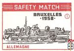 Allemagne Bruxelles 1958 safety match