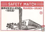 Ruanda-urundi Bruxelles 1958 safety match