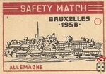 Allemagne Bruxelles 1958 safety match