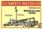 Monaco Bruxelles 1958 safety match