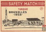 Turquie Bruxelles 1958 safety match