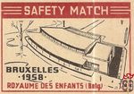 Royaume des enfants (Belg.) Bruxelles 1958 safety match