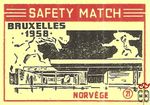 Norvege Bruxelles 1958 safety match