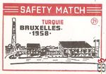 Turquie Bruxelles 1958 safety match