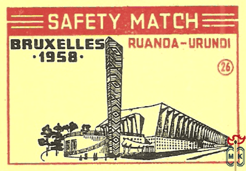 Ruanda-urundi Bruxelles 1958 safety match