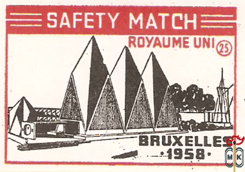 Royaume uni Bruxelles 1958 safety match