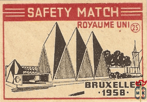 Royaume uni Bruxelles 1958 safety match