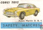 Aston Martin D.B.4. Corgi Toys safety matches