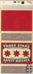 Three Stars safety matches made by Jonkoping Vulcan Co. Jonkoping, Swe