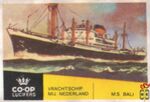 Vrachtschip Mij. Nederland M.S. Bali Co-Op Lucifers